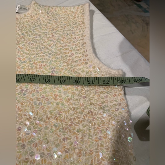 Silk Angora Lambswool Sparkly Sequin Sweater Blouse Top - Picture 8 of 9